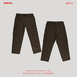 Bobson Japanese Men's Basic Non-Denim Cargo Pants Mid Waist 191431 (Fatigue)