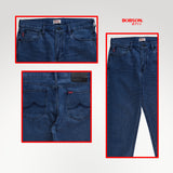 Bobson Japanese Men's Basic Denim Pants Relaxed Fitting Mid Waist 188620 (Medium Shade)