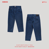Bobson Japanese Men's Basic Denim Pants Relaxed Fitting Mid Waist 188620 (Medium Shade)