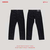 Bobson Japanese Men's Basic Denim Pants Classic Fitting Mid Waist 189398 (Black)