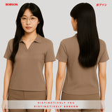 Bobson Japanese Ladies Basic Collared Shirt Regular Fit 185209 (Taupe)