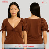 Bobson Japanese Ladies Basic Tees Boxy Fit 158131-U (Brown)