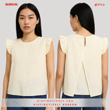 Bobson Japanese Ladies Basic Woven Shirt Boxy Fit 181688 (Yellow)