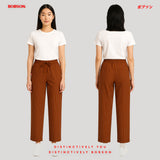 Bobson Japanese Ladies Basic Non-Denim Trouser Pants 170663 (Brown)