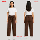 Bobson Japanese Ladies Basic Non-Denim Drawstring Pants 170589-U (Brown)