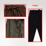 Bobson Japanese Ladies Basic Non-Denim Drawstring Pants 170589-U (Black)