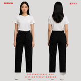 Bobson Japanese Ladies Basic Non-Denim Drawstring Pants 170589-U (Black)