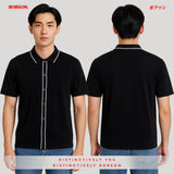Bobson Japanese Men's Basic Woven Shirt Comfort Fit 187048 (Black)