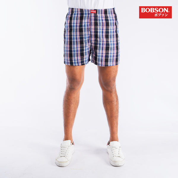 Bobson Men's Basic Accessories Single Innerwear Cotton Fabric Navy Pink Boxer short for Men 102440 (Navy Pink)