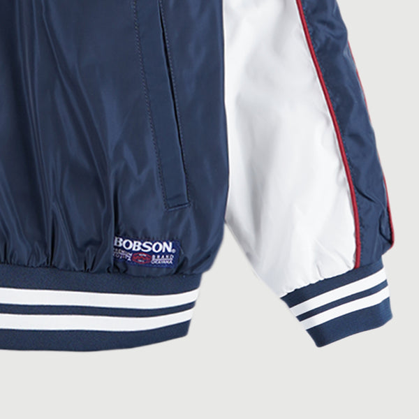 Bobson Japanese Men's Basic Bomber Jacket For Men With Back Print Graphic Design Casual Apparel Trendy Fashion High Quality Jacket For Men Regular Fit 111518 (Navy)