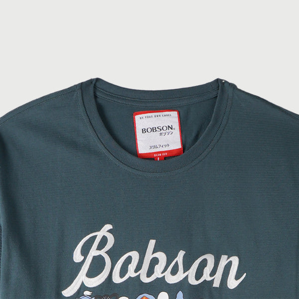 Bobson Japanese Men's Basic Tees Round Neck T-shirt For Men Missed Lycra Fabric Casual Apparel Trendy Fashion High Quality Top For Men Slim Fit 116998 (Teal)