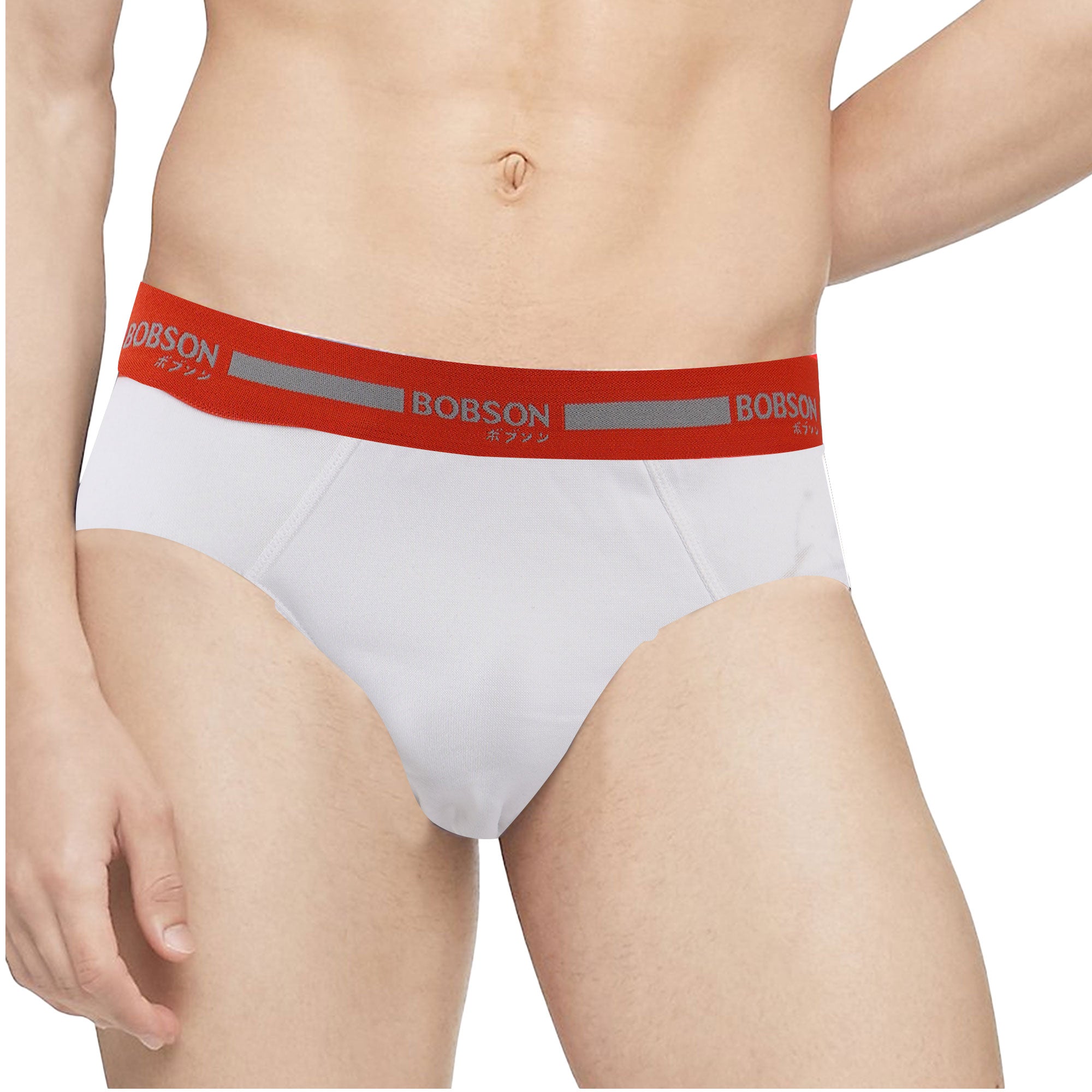 Bobson Japanese Men's Accessories Basic Innerwear Casual Apparel Trendy Fashion High Quality Hipster Brief 130386 (White)