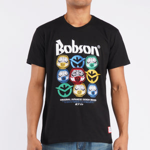 Bobson Japanese Men's Basic Round Neck T-shirt for Men with Graphic Design Trendy Fashion High Quality Apparel Comfortable Casual Top for Men Slim Fit 117031 (Black)