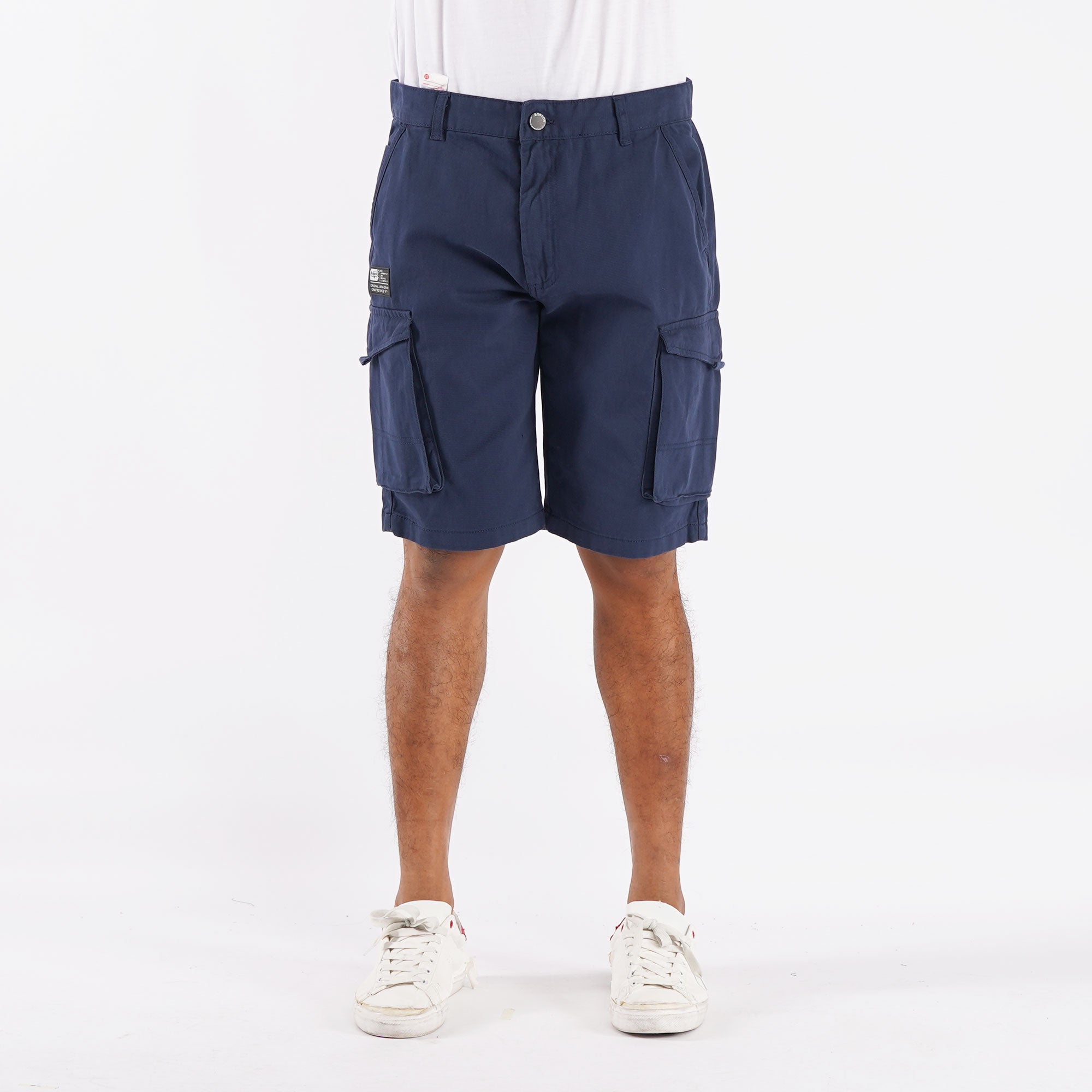 Bobson Japanese Men's Basic Non-Denim Cargo Shorts for Men Trendy Fashion High Quality Apparel Comfortable Casual Short for Men 127257 (Navy)