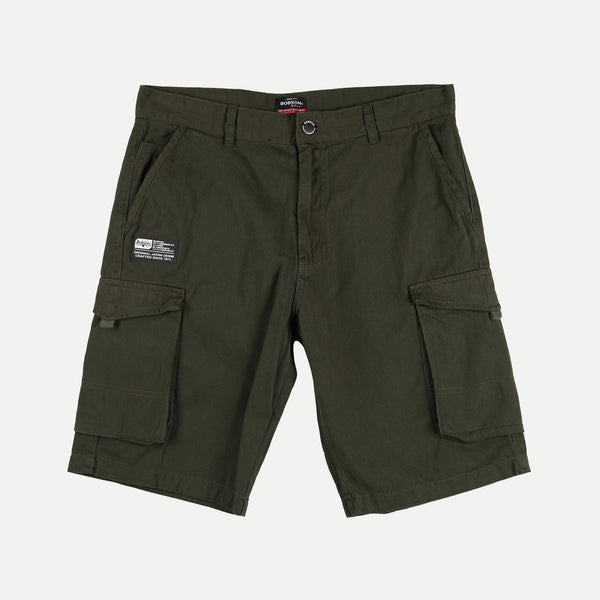 Bobson Japanese Men's Basic Non-Denim 5 pocket Cargo Shorts for Men Trendy Fashion High Quality Apparel Comfortable Casual short for Men 127235 (Fatigue)