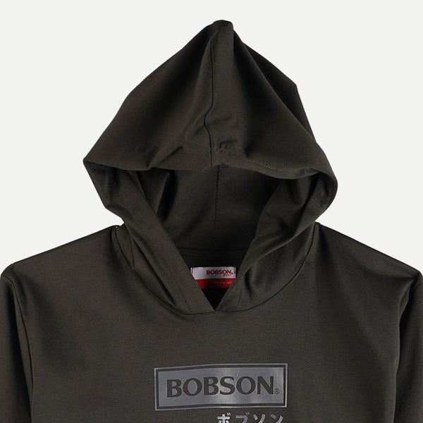 Bobson Japanese Ladies Basic Hoodie Pullover Long sleeves Crop Jacket for Women Trendy Fashion High Quality Apparel Comfortable Casual Jacket for Women 134996 (Dark Green)