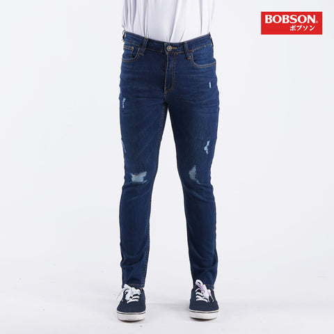 Bobson Japanese Men's Basic Denim Stretchable Pants for Men Mid Waist Trendy Fashion High Quality Apparel Comfortable Casual Jeans for Men Super skinny 145797-U (Medium Shade)