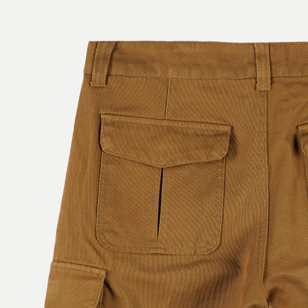 Bobson Japanese Men's Basic 6 Pocket Non-Denim Cargo short for Men Mid Waist Trendy Fashion High Quality Apparel Comfortable Casual short for Men 125087 (Khaki)