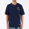 Bobson Japanese X Tom and Jerry Men's Basic Oversized Indigo Pocket T Shirt Trendy Fashion High Quality Apparel Comfortable Casual Top for Men Oversized 133495 (Dark Wash)