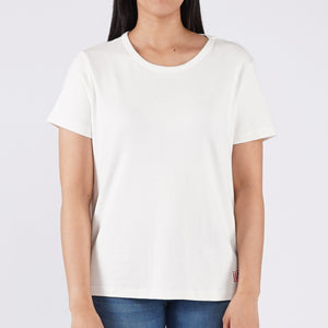 Bobson Japanese Ladies Basic Plain Round Neck Tees for Women Trendy Fashion High Quality Apparel Comfortable Casual Top for Women Relaxed Fit 121774 (White)