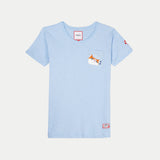 Bobson Japanese Ladies Basic Round Neck T shirt for Women with chest pocket Trendy Fashion High Quality Apparel Comfortable Casual Tees for Women Regular Fit 123454 (Chambray Blue)