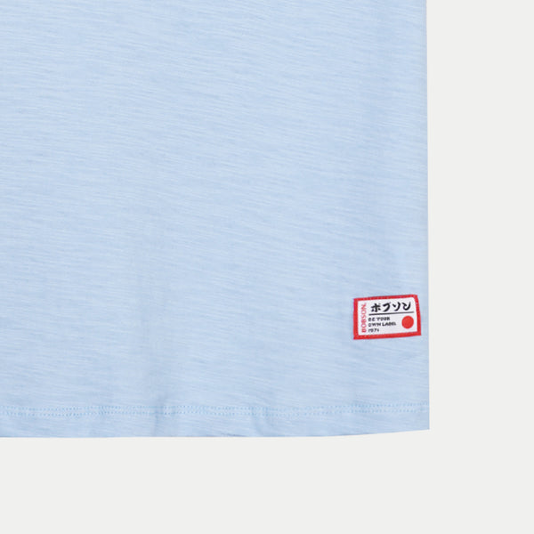 Bobson Japanese Ladies Basic Round Neck T shirt for Women with chest pocket Trendy Fashion High Quality Apparel Comfortable Casual Tees for Women Regular Fit 123454 (Chambray Blue)