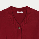 Bobson Japanese Ladies Basic Long Sleeve Cardigan for Women Trendy Fashion High Quality Apparel Comfortable Casual Jacket for Women Regular Fit 121689 (Maroon)