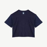 Bobson Japanese X Tom and Jerry Ladies Basic Boxy fit Indigo T-shirt Trendy Fashion High Quality Apparel Comfortable Casual Top for Women 134890 (Dark Wash)