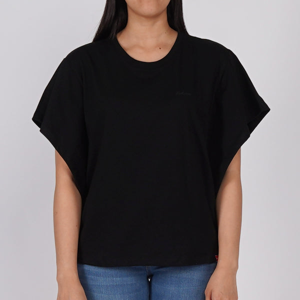 Bobson Japanese Ladies Basic Round Neck T shirt For Women Trendy Fashion High Quality Apparel Comfortable Casual Tees Relaxed Fit 142177 (Black)