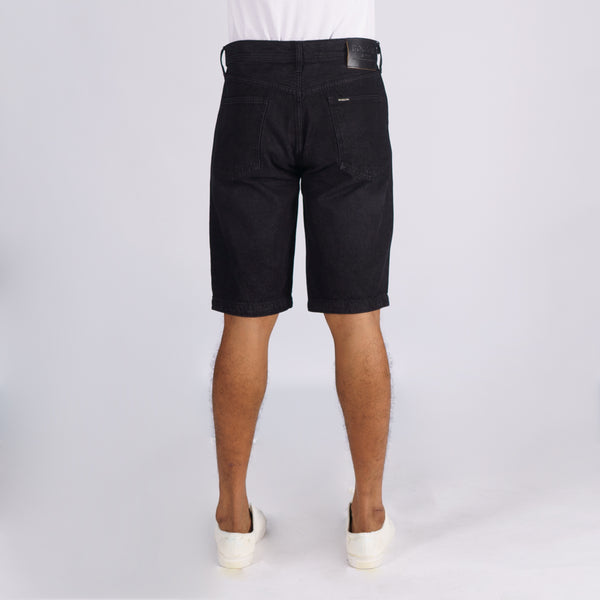 Bobson Japanese Men's Basic Denim Tapered Short Trendy Fashion High Quality Apparel Comfortable Casual short Mid Waist 150792 (Black)