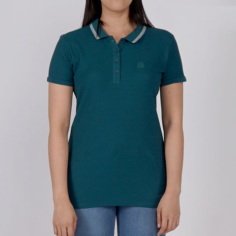 Bobson Japanese Ladies Basic Collared Shirt for Women Trendy Fashion High Quality Apparel Comfortable Casual Polo shirt for Women Regular Fit 137454-U (Teal)