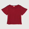 Bobson Ladies Basic Round Neck Tees for Women Trendy Fashion High Quality Apparel Comfortable Casual Blouse for Women Boxy Fit 141870-U (Maroon)