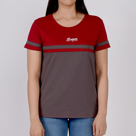 Bobson Ladies Basic Round Neck Tees for Women Trendy Fashion High Quality Apparel Comfortable Casual Top for Women Relaxed Fit 134940-U (Rumba Red)