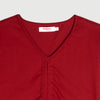 Bobson Japanese Ladies Basic V Neck Tees with Adjustable Front String Trendy Fashion High Quality Apparel Comfortable Casual Top for Women Cotton Spandex Boxy Fit 142011 (Maroon)
