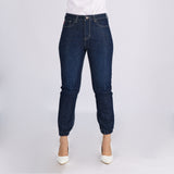 Bobson Ladies Basic Denim Boyfriend Jeans for Women Trendy Fashion High Quality Apparel Comfortable Casual Jogger Pants for Women 147477 (Dark Shade)