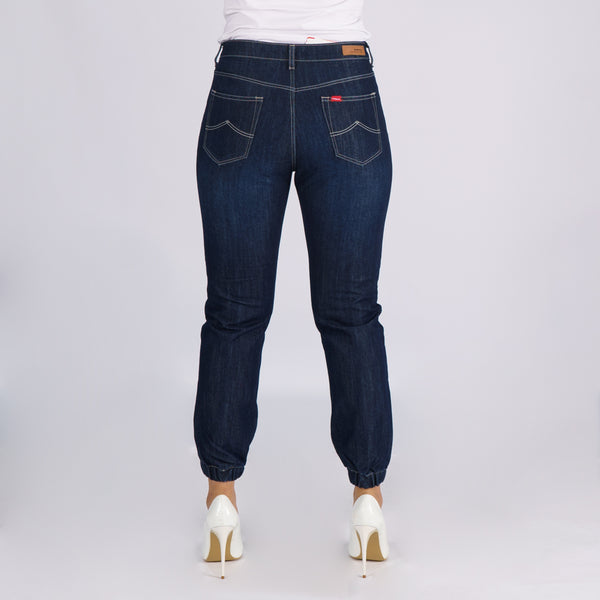 Bobson Ladies Basic Denim Boyfriend Jeans for Women Trendy Fashion High Quality Apparel Comfortable Casual Jogger Pants for Women 147477 (Dark Shade)