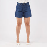 Bobson Japanese Ladies Basic Denim Mom Short for Women Trendy Fashion High Quality Apparel Comfortable Casual Short for Women Mid Waist 149435 (Medium Shade)