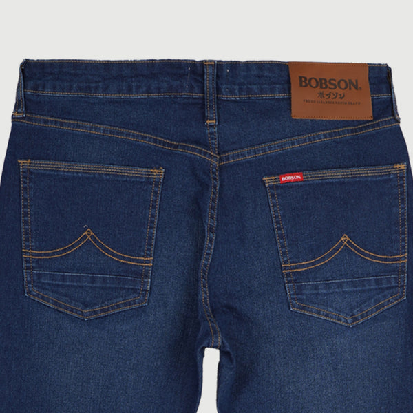 Bobson Japanese Men's Basic Denim Super Skinny Trendy Fashion High Quality Apparel Comfortable Casual Jeans for Men Mid Waist 149713-U (Dark Shade)