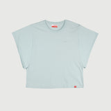 Bobson Japanese Ladies Basic Round Neck T shirt For Women Trendy Fashion High Quality Apparel Comfortable Casual Tees Relaxed Fit 142177 (Smoke Blue)