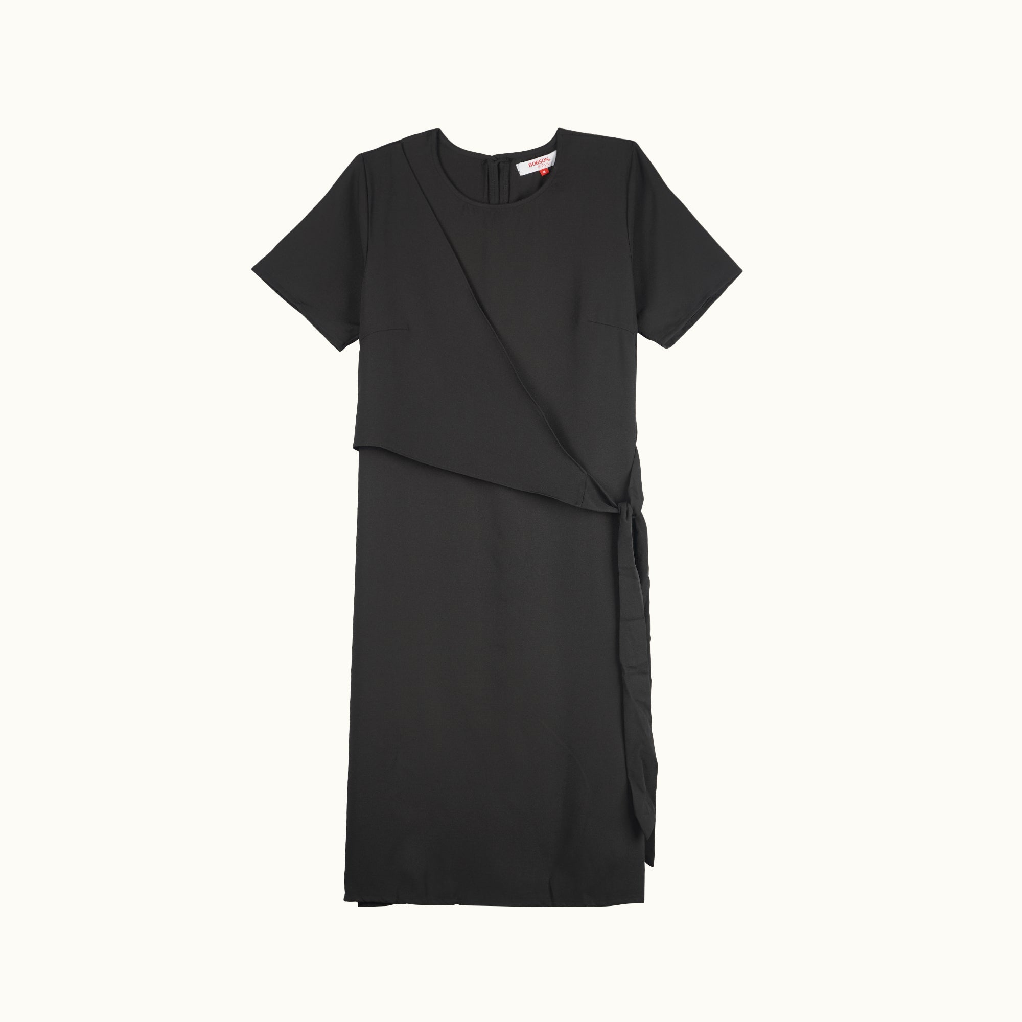 Bobson Japanese Ladies Basic Dress for Women Trendy Fashion High Quality Apparel Comfortable Casual Dress Regular Fit 142350 (Black)