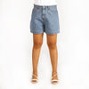 Bobson Japanese Ladies Basic Denim Mom short for Women Trendy Fashion High Quality Apparel Comfortable Casual Short for Women Mid Waist 148323 (Light Shade)
