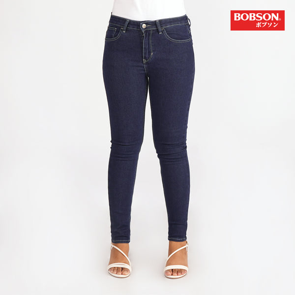Bobson Japanese Ladies Basic Denim Stretchable Pants for Women Trendy Fashion High Quality Apparel Comfortable Casual Jeans for Women Super Skinny 150012-U (Dark Shade)