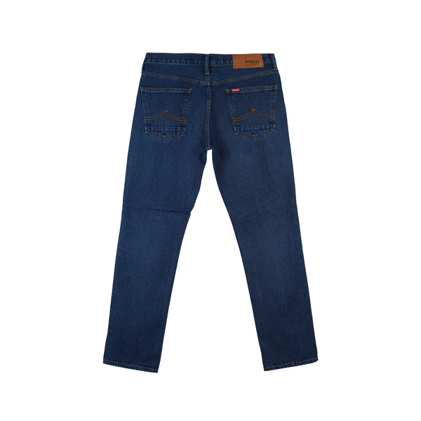 Bobson Japanese Men's Basic Denim Pants for Men Trendy Fashion High Quality Apparel Comfortable Casual Jeans for Men Skinny Mid Waist 153033 (Dark Shade)