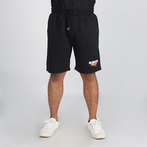 Bobson Japanese Men's Basic Non-Denim Jogger short Trendy Fashion High Quality Apparel Comfortable Casual Short for Men Mid Waist 118136 (Black)