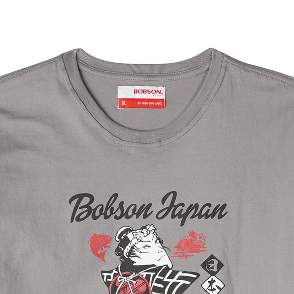 Bobson Japanese Men's Basic Tees Trendy fashion High Quality Apparel Comfortable Casual Top for Men Slim Fit 146811-U (Gray)