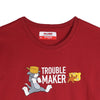 Bobson Japanese Men's X Tom and Jerry Trouble Maker Basic Tees Trendy fashion High Quality Apparel Comfortable Casual Top for Men Slim Fit 149460-U (Red)