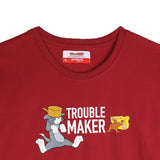 Bobson Japanese Men's X Tom and Jerry Trouble Maker Basic Tees Trendy fashion High Quality Apparel Comfortable Casual Top for Men Slim Fit 149460-U (Red)