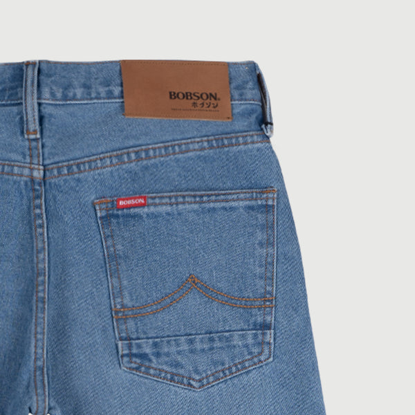 Bobson Japanese Men's Basic Denim Skinny Jeans for Men Trendy fashion High Quality Apparel Comfortable Casual Pants for Men Mid Waist 153044 (Light Shade)