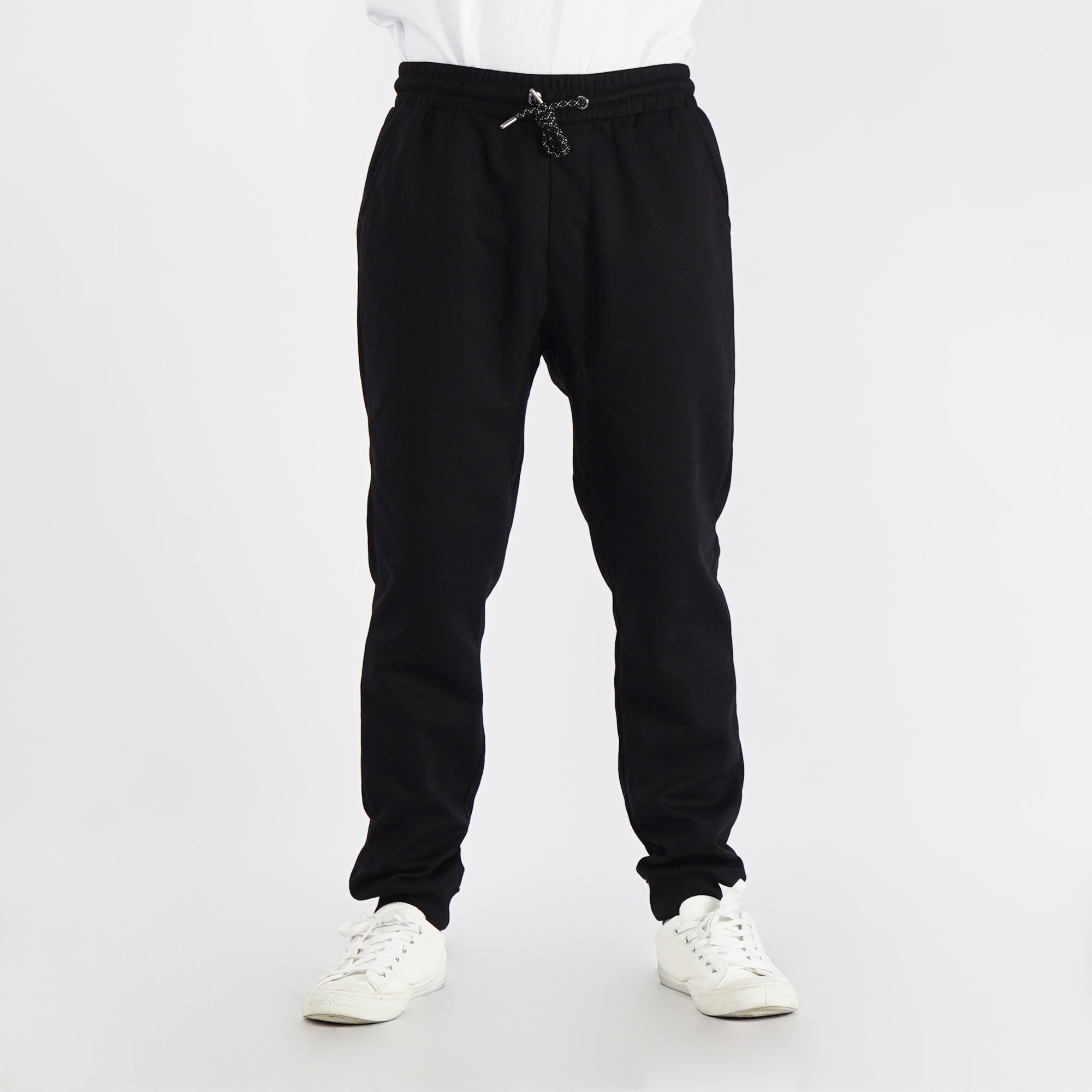 Bobson Japanese Men's Basic Non-Denim Jogger Pants Trendy fashion High Quality Apparel Comfortable Casual Pants for Men Mid Waist 135681 (Black)