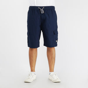 Bobson Japanese Men's Basic Non-Denim Jogger Short Trendy fashion High Quality Apparel Comfortable Casual Short for Men Mid Waist 135702 (Navy)